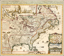 United States, South, Midwest and Canada Map By Henri Chatelain