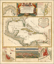 Florida, Mexico, Caribbean and Central America Map By Homann Heirs