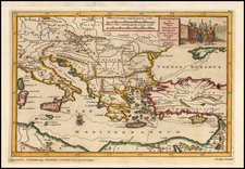 Balkans, Italy, Turkey, Mediterranean, Holy Land and Turkey & Asia Minor Map By Pieter van der Aa