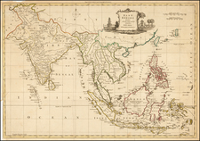 China, India, Southeast Asia, Philippines and Indonesia Map By Thomas Kitchin