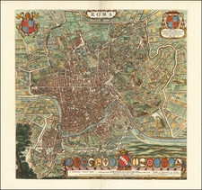 Rome Map By Willem Janszoon Blaeu / Cornelis Mortier