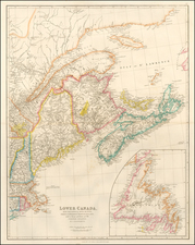 New England, Maine and Canada Map By John Arrowsmith