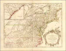 New England, New York State, Mid-Atlantic and Southeast Map By Didier Robert de Vaugondy