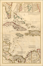 Florida, Cuba, Bahamas and Central America Map By Reiner & Joshua Ottens