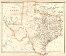 Texas Map By Henry Darwin Rogers  &  Alexander Keith Johnston