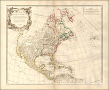 Amerique Septenrionale dressee sur les Relations les plus modernes des Voyageurs et Navigateurs et divisee suivant les differentets possessions des Europeens . . . 1750