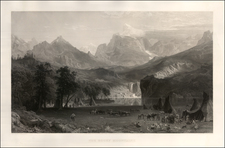 Rocky Mountains and Wyoming Map By Albert Bierstadt