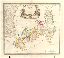 Japan and Korea Map By Gilles Robert de Vaugondy