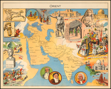 India, Central Asia & Caucasus, Middle East, Arabian Peninsula, Persia & Iraq and Pictorial Maps Map By Joseph Porphyre Pinchon