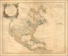 North America Map By Gilles Robert de Vaugondy