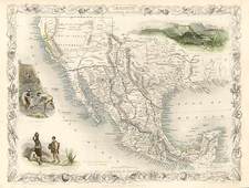 Texas, Southwest, Rocky Mountains and California Map By John Tallis