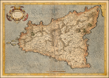 Sicily Map By  Gerard Mercator