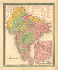 India and Central Asia & Caucasus Map By Samuel Augustus Mitchell