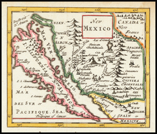 Southwest, California and California as an Island Map By Sir Jonas Moore