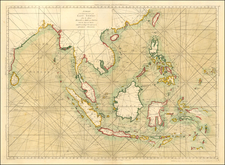 Indian Ocean, China, Southeast Asia, Philippines, Indonesia and Malaysia Map By Henry Gregory