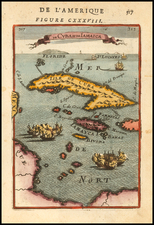 Cuba and Jamaica Map By Alain Manesson Mallet