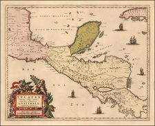 Mexico and Central America Map By Pierre Mortier