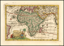 Africa Map By Adam Friedrich Zurner / Johann Christoph Weigel