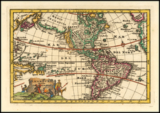 America Map By Adam Friedrich Zurner / Johann Christoph Weigel