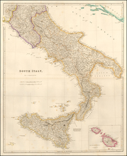 Southern Italy and Sicily Map By John Arrowsmith