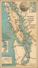 Washington and Canada Map By Victoria & Island Publicity Bureau