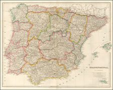 Spain and Portugal Map By John Arrowsmith