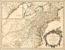 New England, New York State, Mid-Atlantic and Southeast Map By Didier Robert de Vaugondy