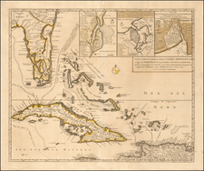 Florida, Cuba and Bahamas Map By Reiner & Joshua Ottens