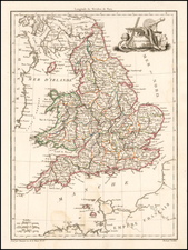 England Map By Conrad Malte-Brun