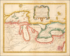 Midwest and Canada Map By Homann Heirs / Jacques Nicolas Bellin