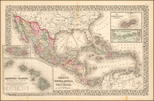 Southwest, Hawaii, Mexico, Caribbean, Australia & Oceania and Hawaii Map By Samuel Augustus Mitchell Jr.