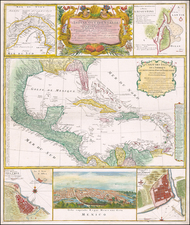 Florida, Mexico, Caribbean and Central America Map By Homann Heirs