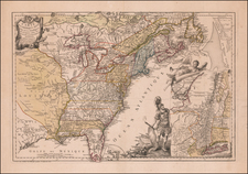 United States, New England, Mid-Atlantic, Southeast, Midwest, North America and American Revolution Map By Jean de Beaurain