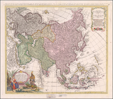 Asia Map By Homann Heirs / Johann Matthaus Haas