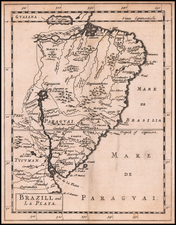 Argentina, Brazil and Paraguay & Bolivia Map By Sir Jonas Moore