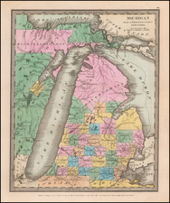 Michigan Map By David Hugh Burr