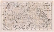 South, Alabama, Mississippi, Southeast and Georgia Map By Mathew Carey