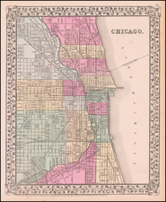 Illinois and Chicago Map By Samuel Augustus Mitchell Jr.