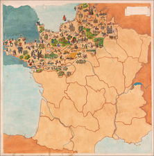 France Map By Joseph Porphyre Pinchon