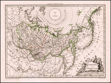 Alaska and Russia in Asia Map By Conrad Malte-Brun