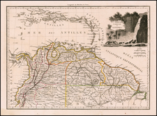 Colombia, Guianas & Suriname and Venezuela Map By Conrad Malte-Brun