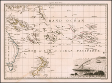 Oceania, New Zealand and Other Pacific Islands Map By Conrad Malte-Brun