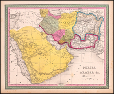 Central Asia & Caucasus, Middle East and Persia & Iraq Map By Samuel Augustus Mitchell