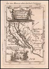 Baja California, California and California as an Island Map By Alain Manesson Mallet