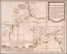 Atlantic Ocean, Pacific Ocean, Alaska, North America, America and Curiosities Map By Giovanni Rinaldo Carli