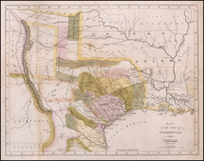 Texas and Rare Books Map By William Hooker