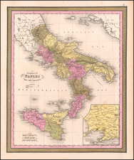 Italy and Southern Italy Map By Samuel Augustus Mitchell