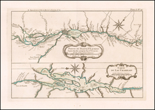 New England, Vermont, New York State and Canada Map By Jacques Nicolas Bellin