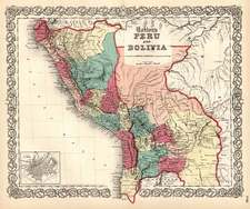 South America Map By Joseph Hutchins Colton