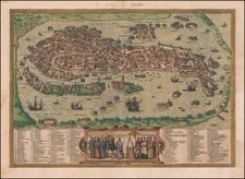 Venice Map By Georg Braun  &  Frans Hogenberg